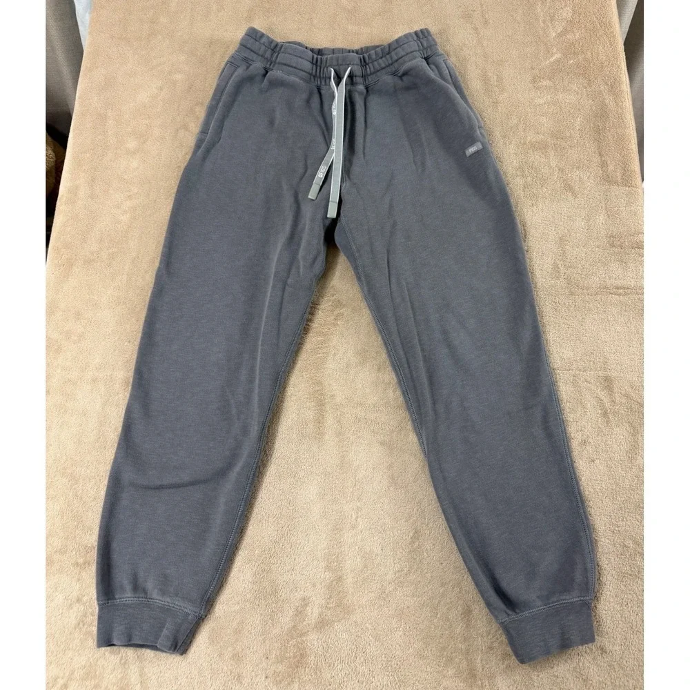 FIGS Essential‎ Jogger Sweatpants Mens Small Charcoal Gray Fleece Drawstring EUC